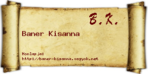 Baner Kisanna névjegykártya